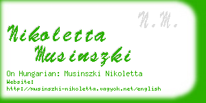 nikoletta musinszki business card